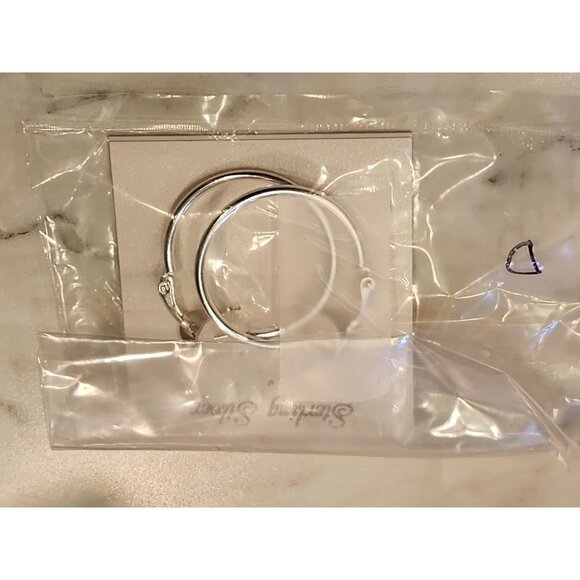 Sterling Silver Hoop Earrings With Secure Hinged Clasp Design For Women - Picture 2 of 4